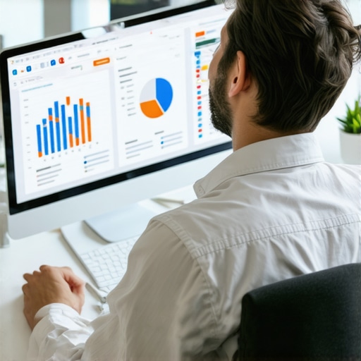 Analyzing Local Search Data for SEO SEO analyst examining local search performance data with charts.