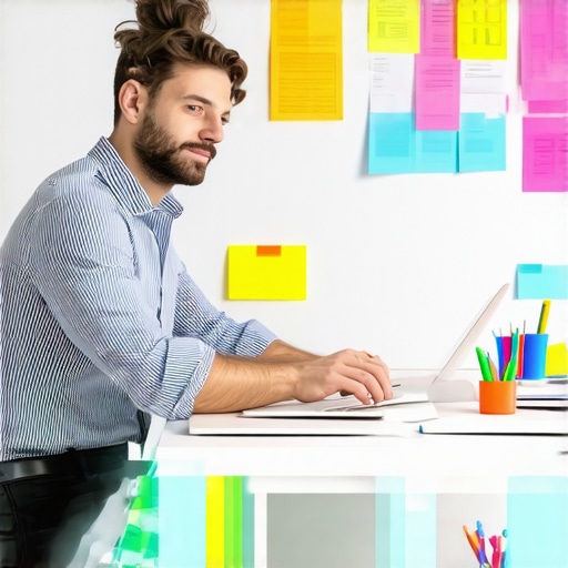 Expert Local SEO Strategy in Action Business owner working on local SEO optimization with digital tools