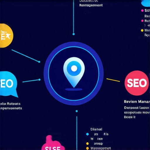 Local SEO Success Map 2024 Infographic depicting local SEO strategies, review clusters, and ranking growth over time.