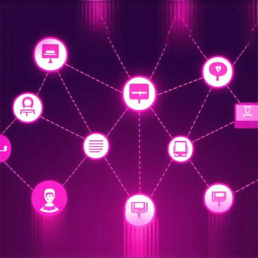 A diagram showing interconnected social media platforms, data analytics, and content strategies for reputation management in 2024.
