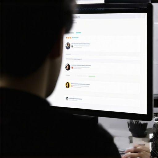 Local Business Owner Managing Online Reputation Business owner reviewing customer feedback and reputation metrics on a computer.