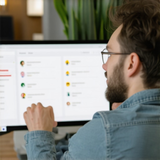 A person managing online reviews on a computer for local SEO