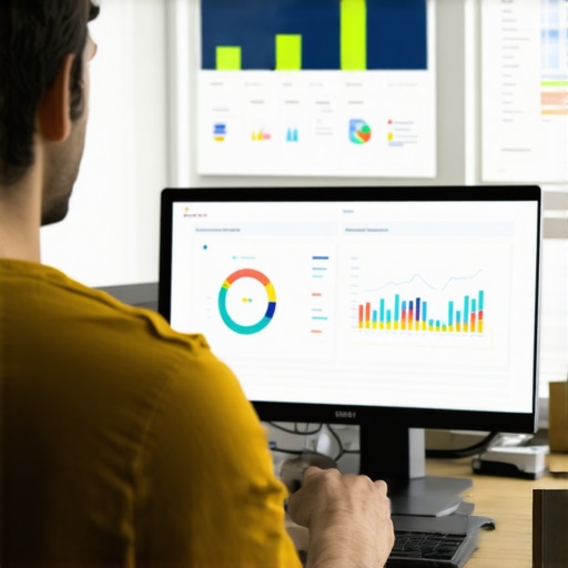 Person reviewing website analytics and citation management tools on a computer