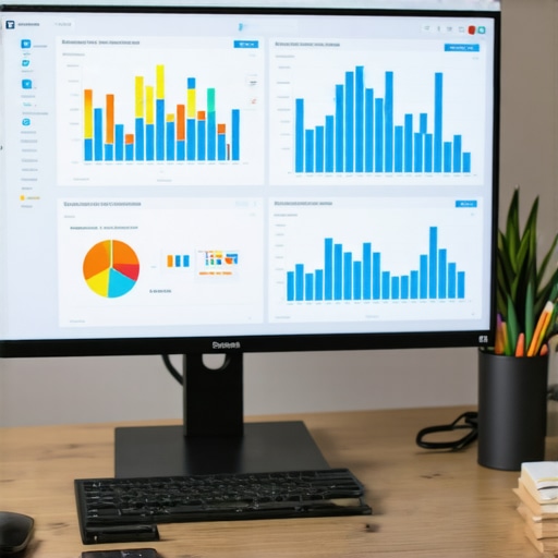 A computer monitor showing reputation management software with graphs and review alerts.
