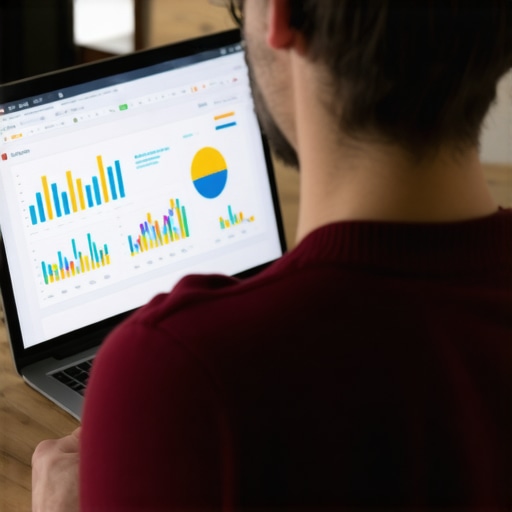 Person reviewing local SEO analytics on laptop