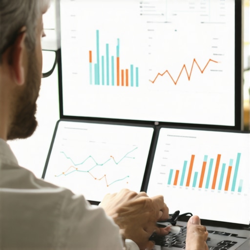 Analyzing Local SEO Data Business owner analyzing local listings and SEO performance on a laptop