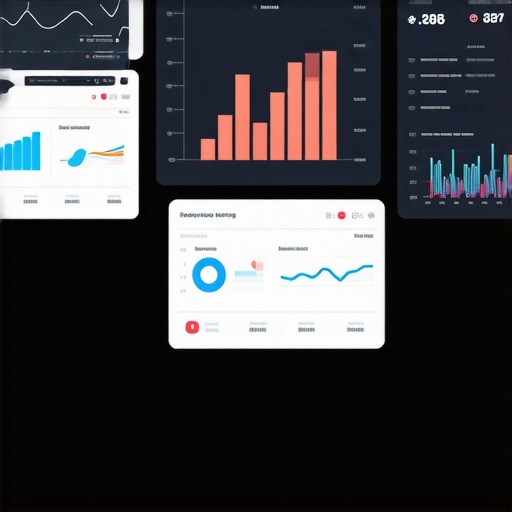 Digital SEO Workspace with Analytics Tools Screens displaying SEO analytics, review management, and keyword rankings in a professional workspace.