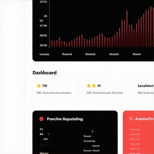 A computer screen showing detailed local SEO performance metrics and review sentiment analysis.