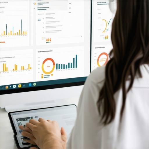 A professional analyzing reputation metrics on a computer screen