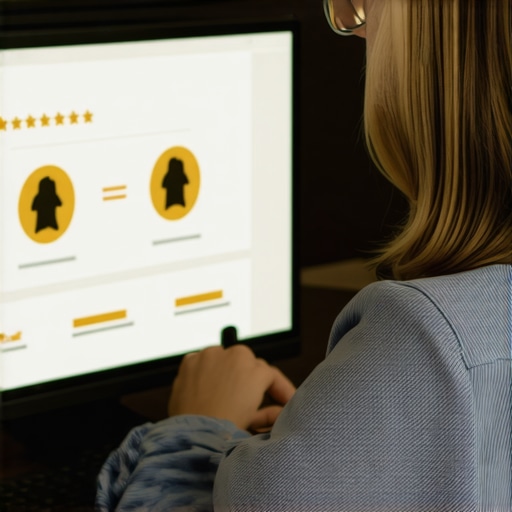 Monitoring Reputation Metrics Business owner analyzing reputation metrics on a computer screen