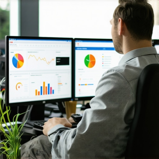 Reputation SEO Tools in Action SEO analyst monitoring reputation and analytics to maintain local rankings.