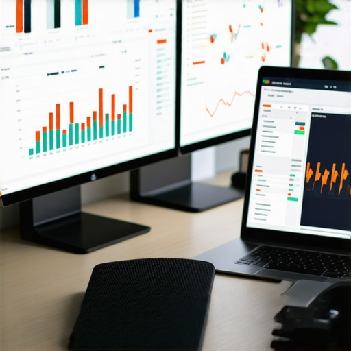 SEO Tools Dashboard for Local Rankings Close-up of computer screen displaying SEO analytics and local ranking graphs