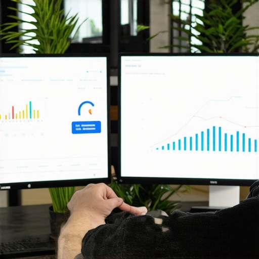 Digital marketer analyzing local SEO data A professional examining local search results and tracking data on a computer screen