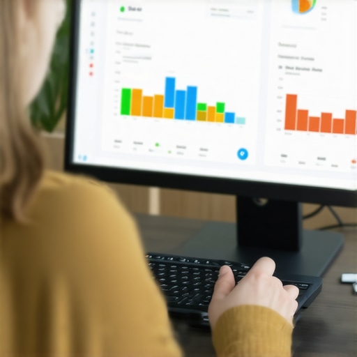 Person analyzing reputation SEO metrics on a computer