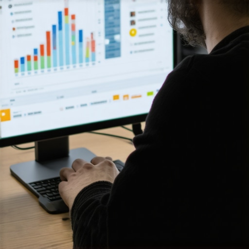 SEO analyst reviewing local search and reputation tools on a computer