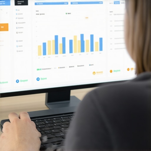 Digital Reputation Management Dashboard Someone reviewing local SEO and reputation metrics on a computer.